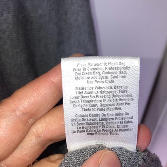 #75 DKNY Grey Sweater Dress with Silver Sequins, Size Small - Picture 6 of 7